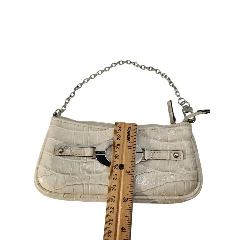 Guess Croc Print Micro Mini Handbag with chain handle - Picture 3 of 5